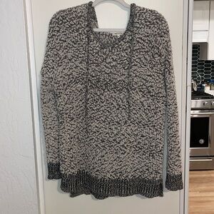 Miracle Cream & Black Knit Hoodie | M/L